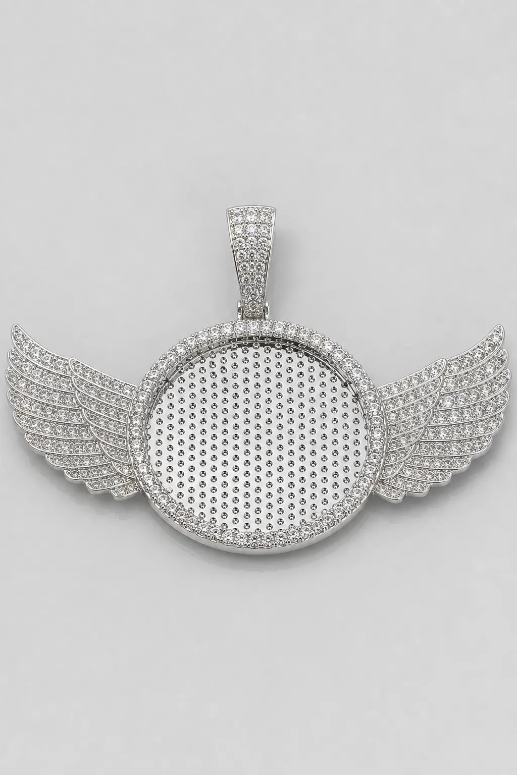 Circle Chain with Wings Pendant Necklace — variant — Silver-tone