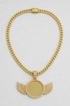 Circle Chain with Wings Pendant Necklace — variant — Gold-tone