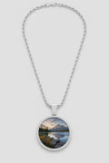 Circle Chain with Picture Pendant — presentation — Silver-tone