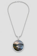 Circle Chain with Picture Pendant — presentation — Silver-tone