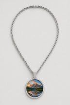 Circle Chain with Picture Pendant — variant — Silver-tone
