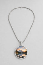 Circle Chain with Picture Pendant — variant — Silver-tone