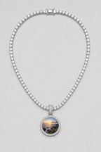 Circle Chain with Picture Pendant — variant — Silver-tone