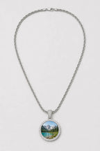 Circle Chain with Picture Pendant — variant — Silver-tone