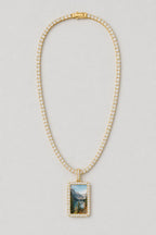 Memorial Necklace with Picture Pendant — presentation — Gold
