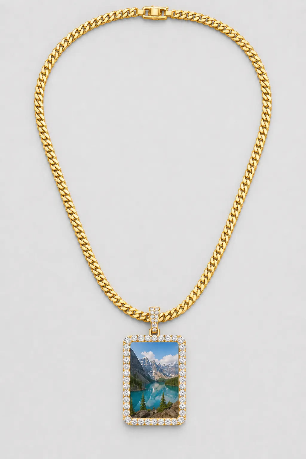 Memorial Necklace with Picture Pendant — variant — Gold