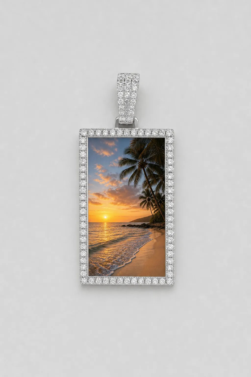 Memorial Necklace with Picture Pendant — variant — Silver