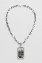 Memorial Necklace with Picture Pendant — variant — Silver