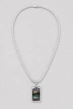 Memorial Necklace with Picture Pendant — variant — Silver