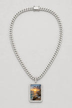 Memorial Necklace with Picture Pendant — variant — Silver