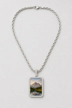 Memorial Necklace with Picture Pendant — variant — Silver