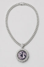 Custom Photo Necklace — Rotating Double‑Sided Pendant — variant — Silver-tone