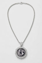 Custom Photo Necklace — Rotating Double‑Sided Pendant — variant — Silver-tone