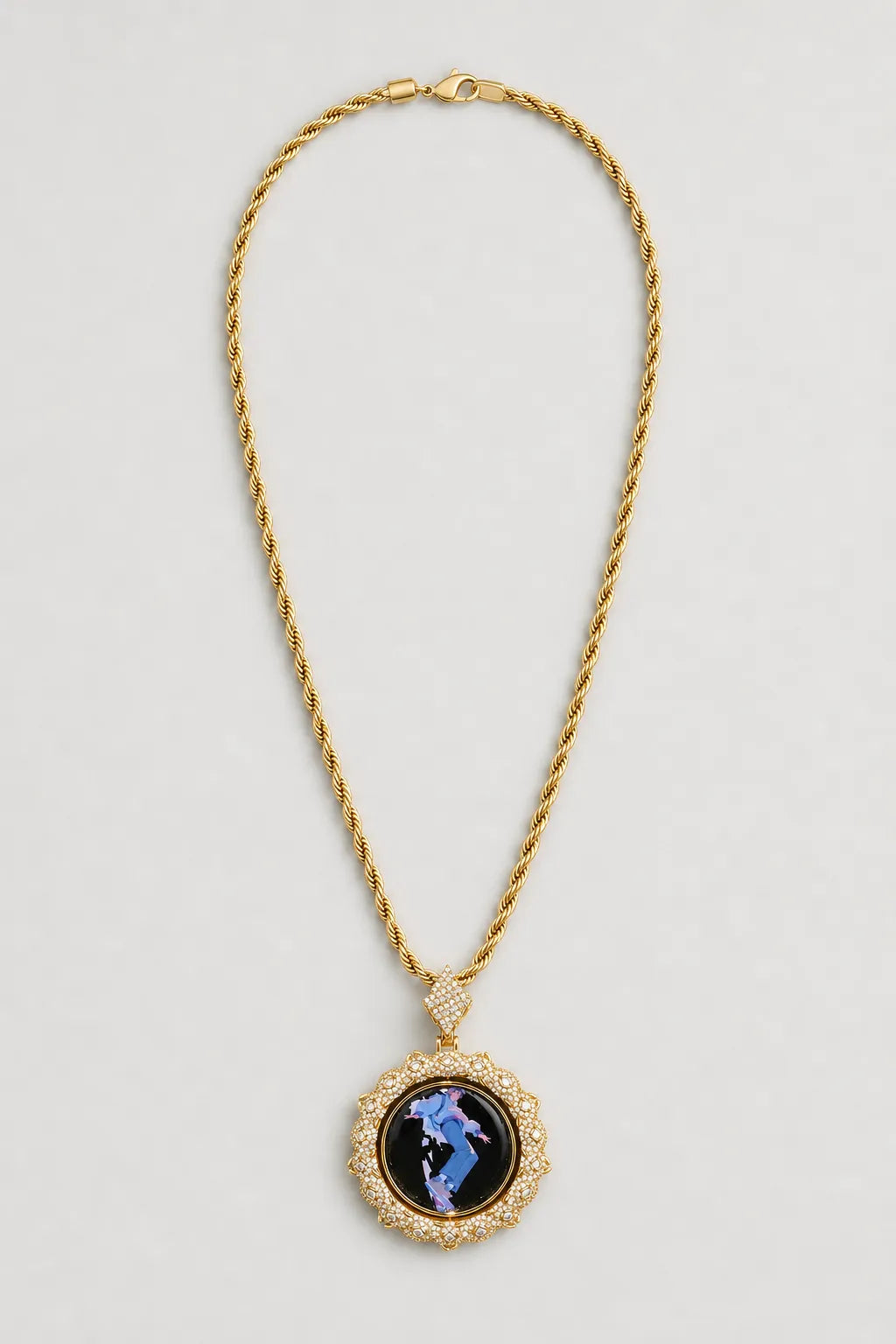 Custom Photo Necklace — Rotating Double‑Sided Pendant — variant — Gold-tone
