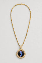 Custom Photo Necklace — Rotating Double‑Sided Pendant — variant — Gold-tone