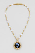 Custom Photo Necklace — Rotating Double‑Sided Pendant — variant — Gold-tone
