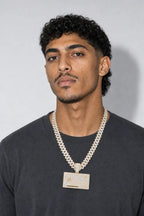 Credit Card Chain Necklace — worn — Gold-tone
