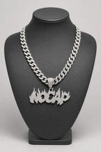 No Cap Chain Necklace — stand — Silver-tone