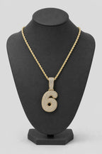 Rope Chain with Number Pendant — stand — Gold-tone