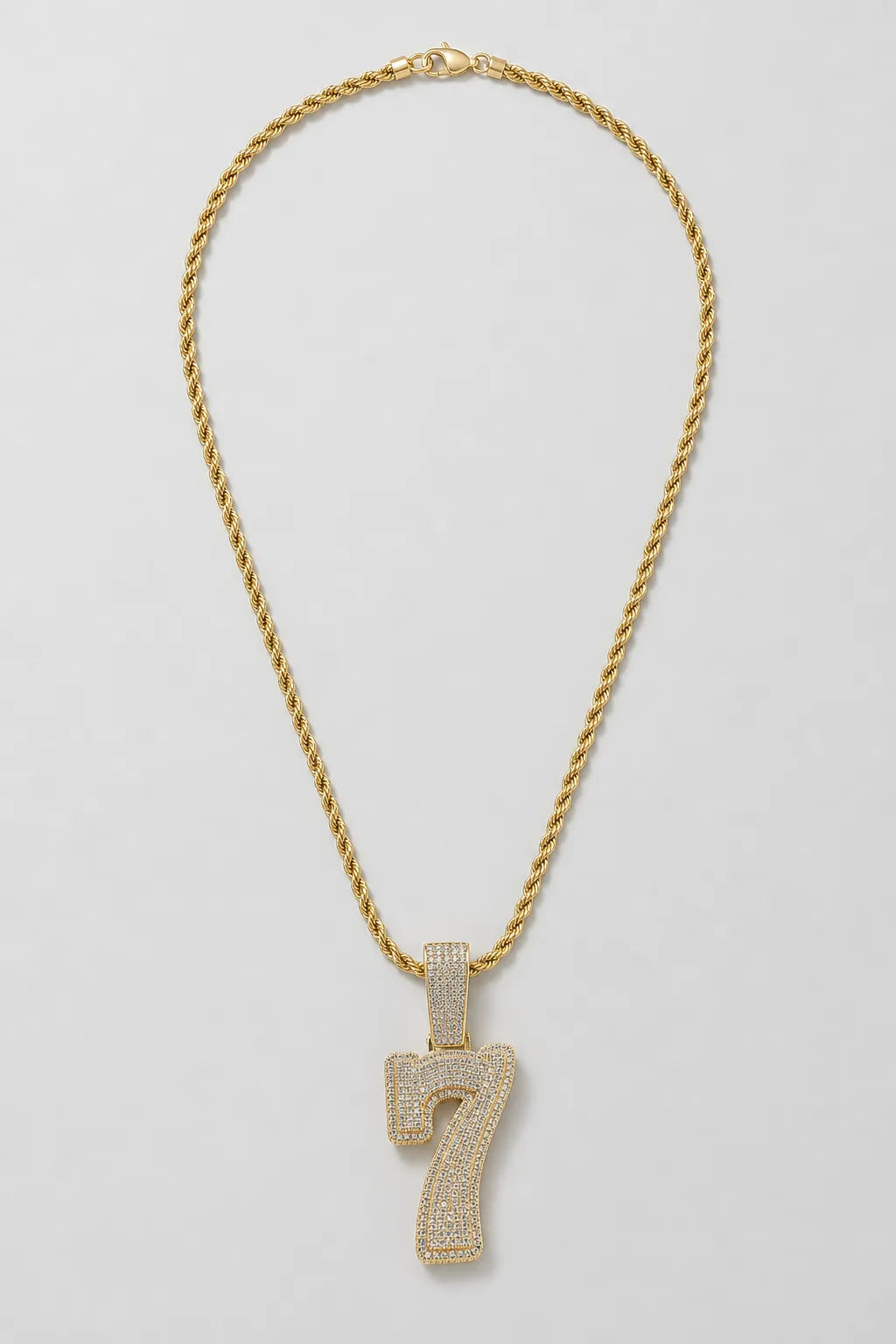 Rope Chain with Number Pendant — variant — Gold-tone