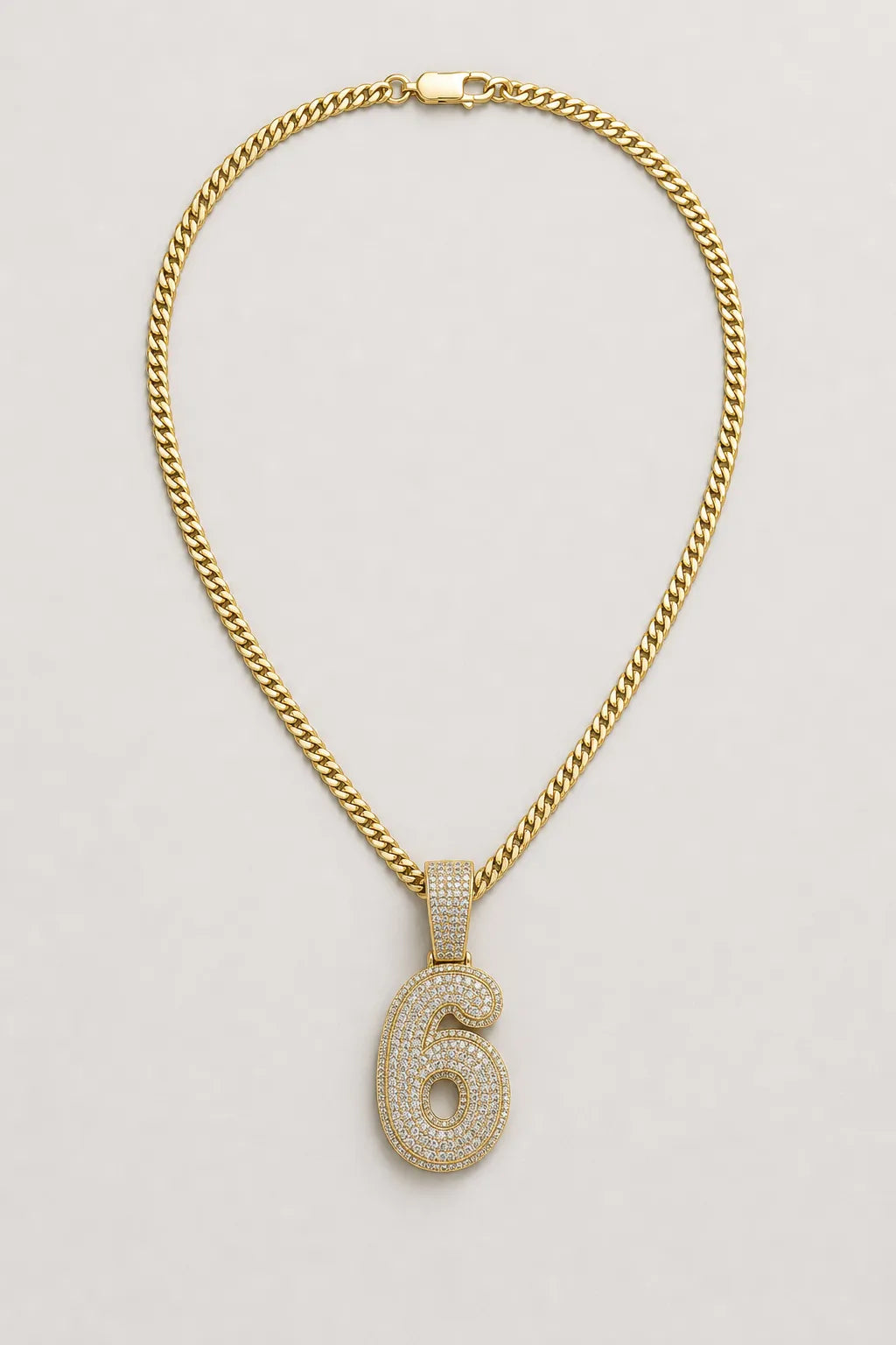 Rope Chain with Number Pendant — variant — Gold-tone