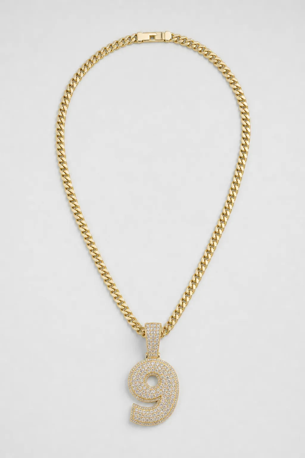 Rope Chain with Number Pendant — variant — Gold-tone