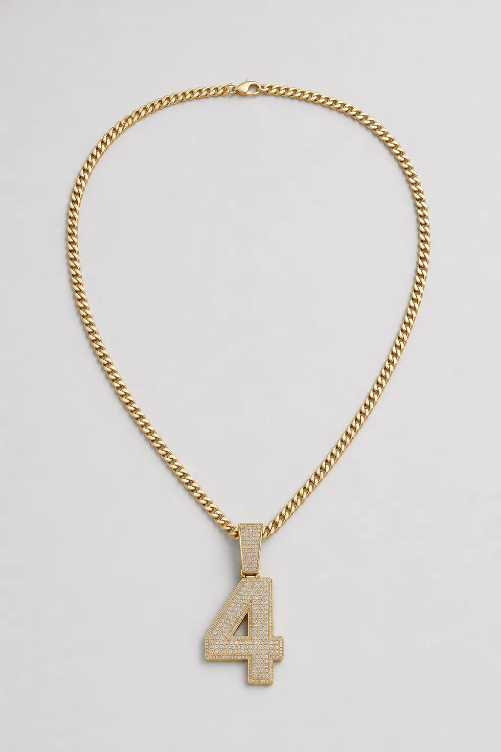 Rope Chain with Number Pendant — variant — Gold-tone
