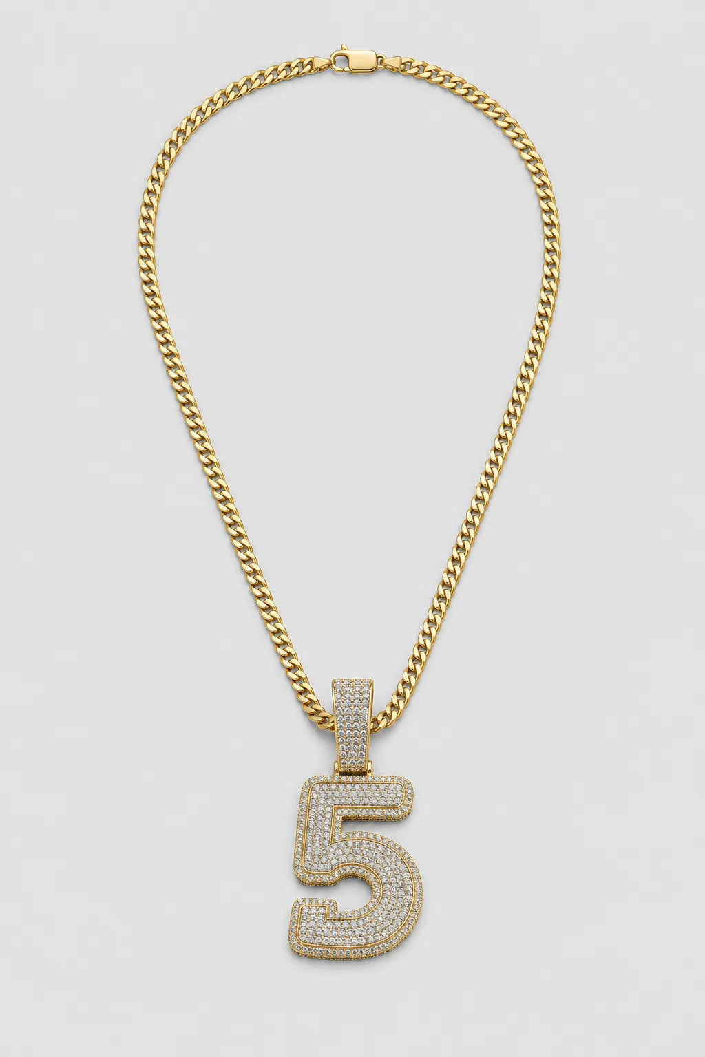 Rope Chain with Number Pendant — variant — Gold-tone