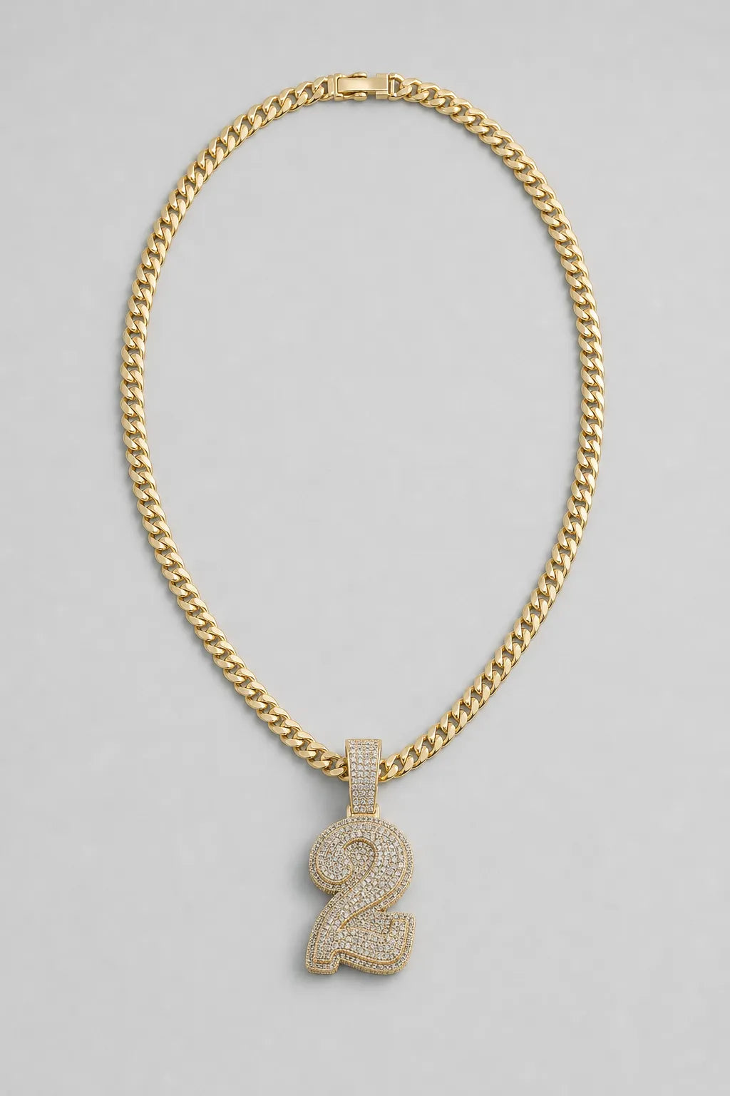 Rope Chain with Number Pendant — variant — Gold-tone
