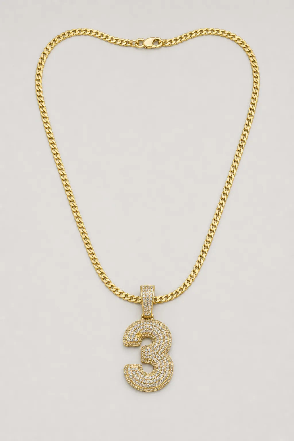 Rope Chain with Number Pendant — variant — Gold-tone
