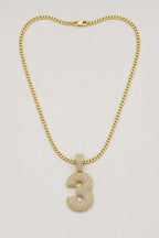 Rope Chain with Number Pendant — variant — Gold-tone