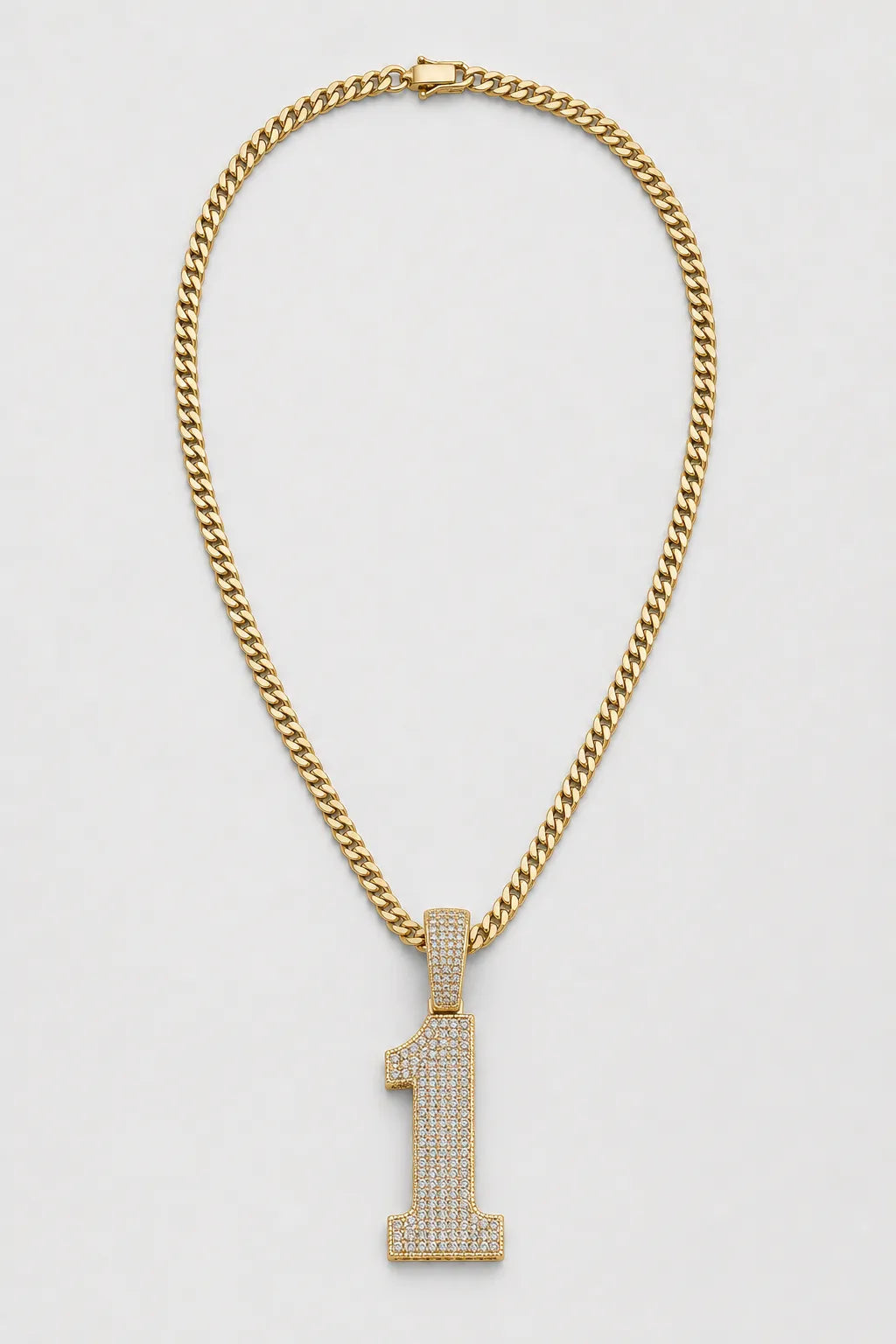 Rope Chain with Number Pendant — variant — Gold-tone