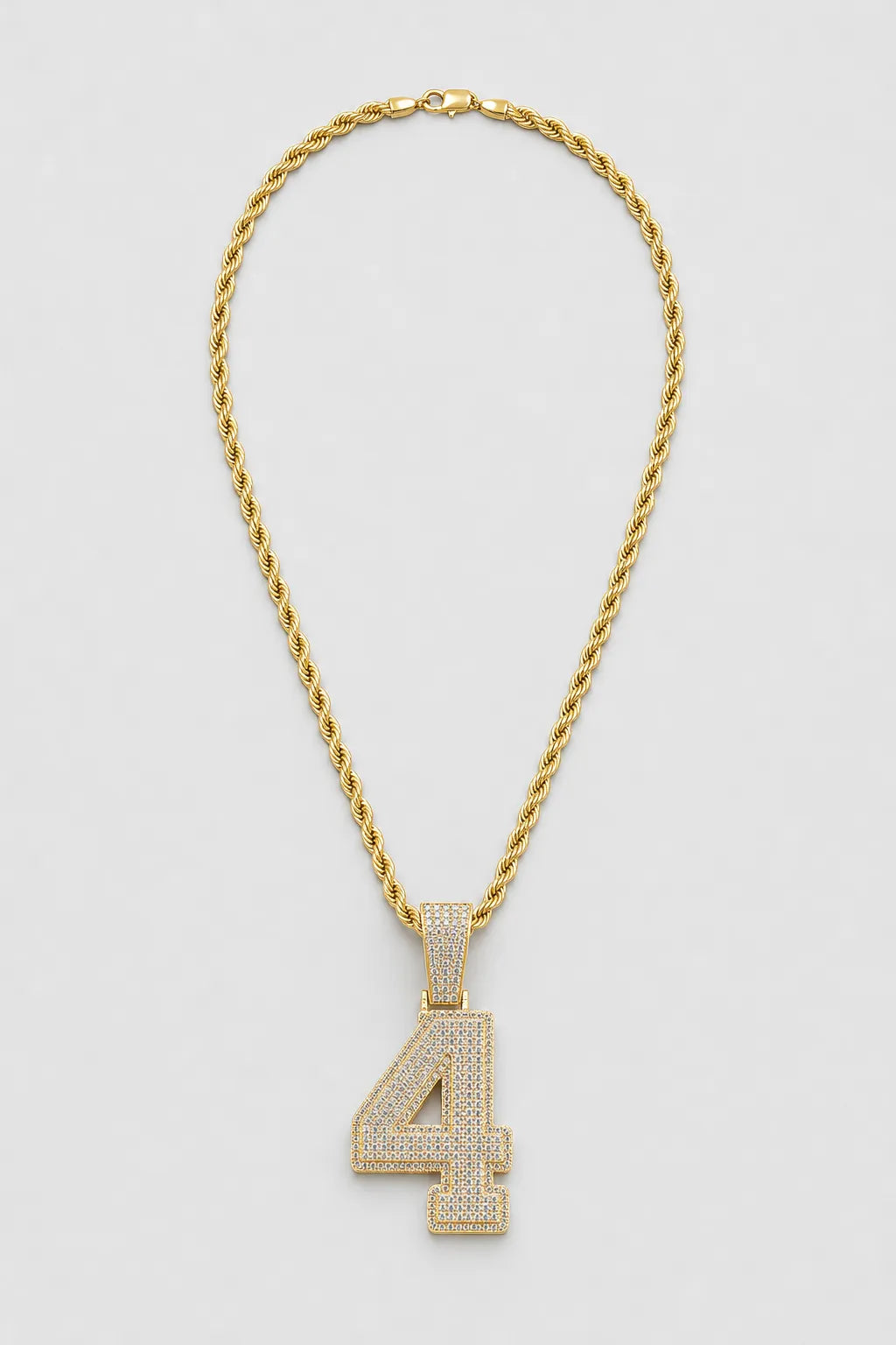 Rope Chain with Number Pendant — variant — Gold-tone