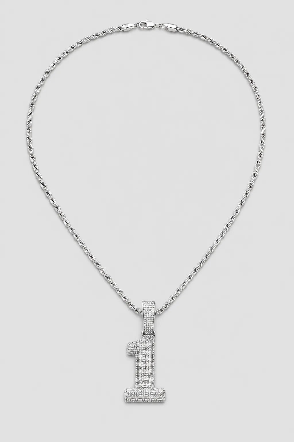 Rope Chain with Number Pendant — variant — Silver-tone