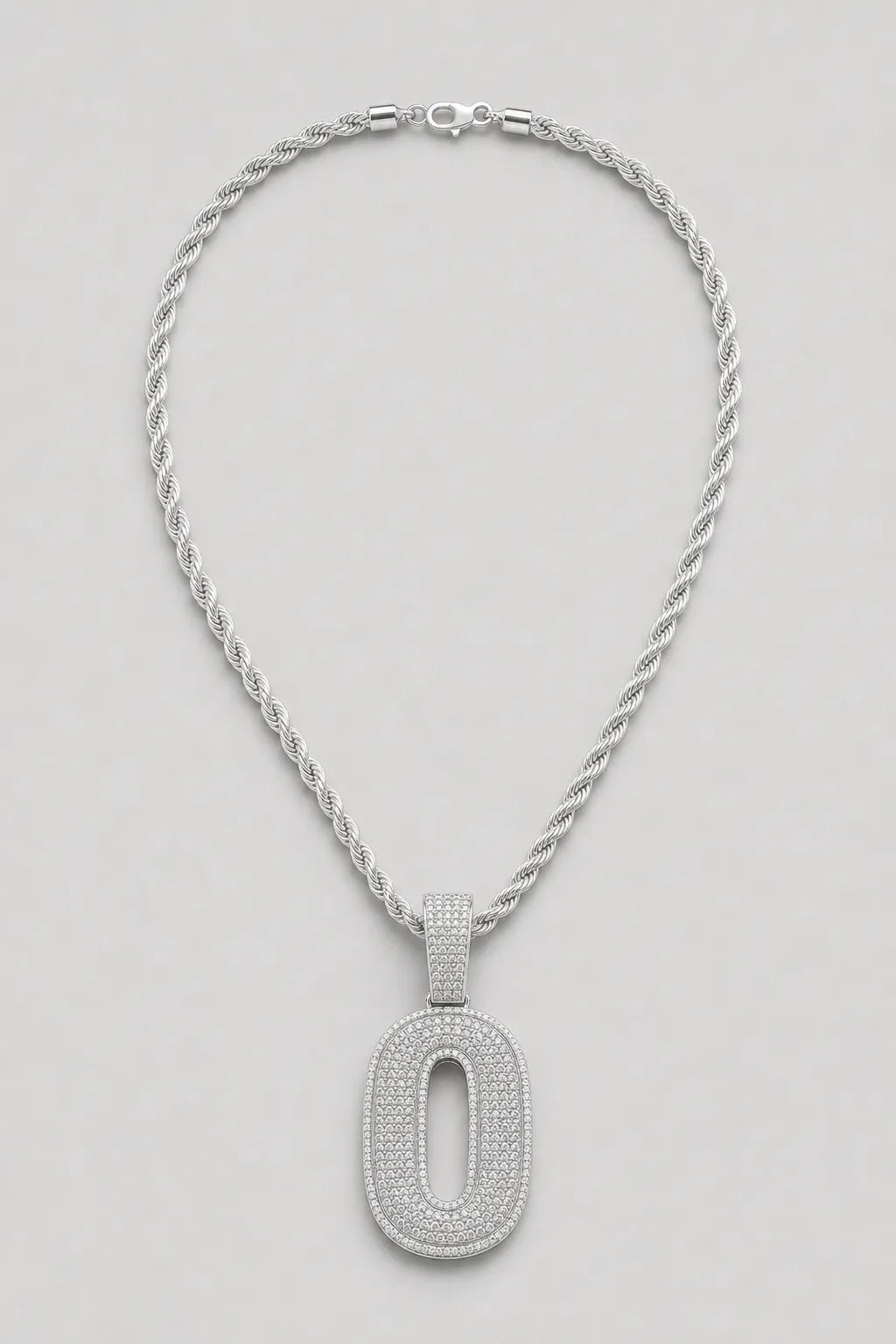 Rope Chain with Number Pendant — variant — Silver-tone