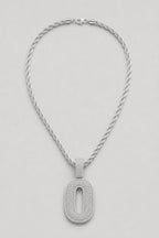 Rope Chain with Number Pendant — variant — Silver-tone