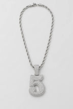 Rope Chain with Number Pendant — variant — Silver-tone