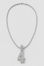 Rope Chain with Number Pendant — variant — Silver-tone