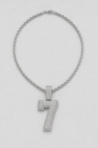 Rope Chain with Number Pendant — variant — Silver-tone