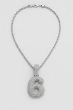 Rope Chain with Number Pendant — variant — Silver-tone