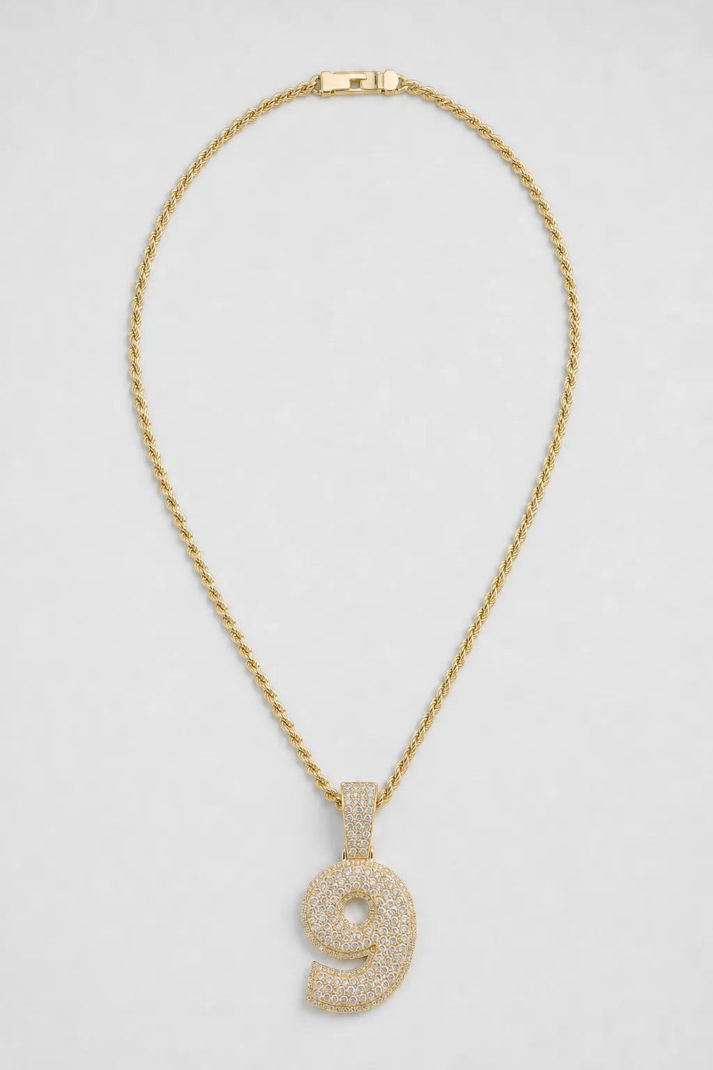 Rope Chain with Number Pendant — variant — Gold-tone