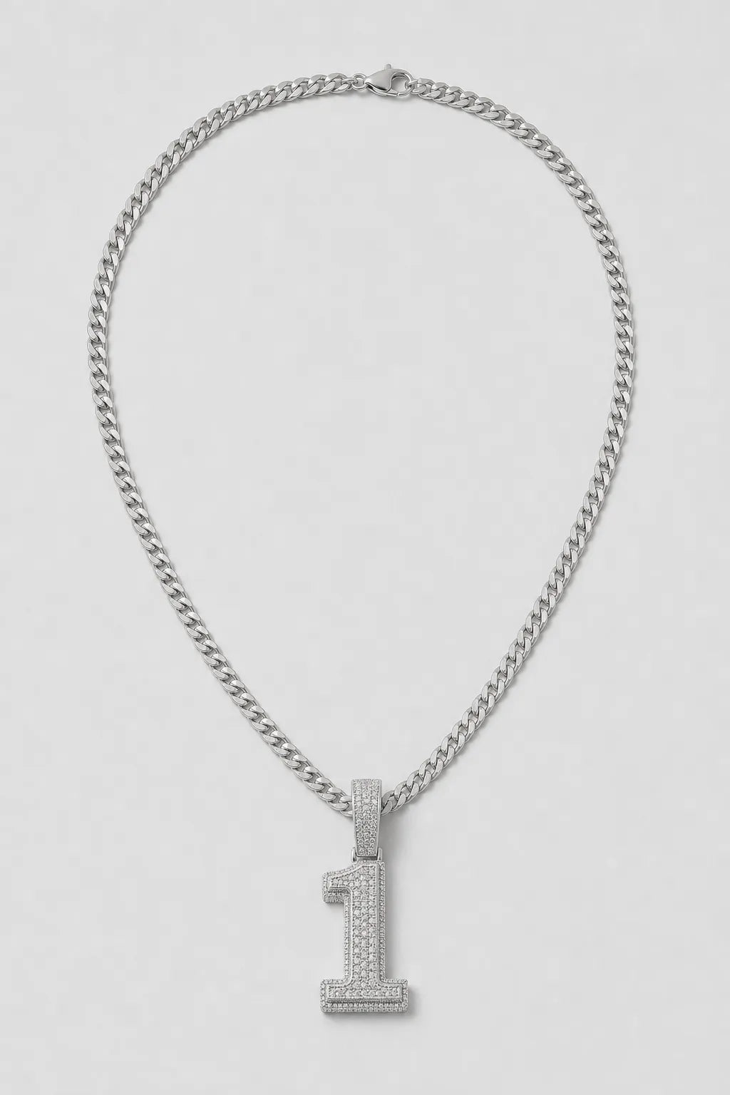Rope Chain with Number Pendant — variant — Silver-tone
