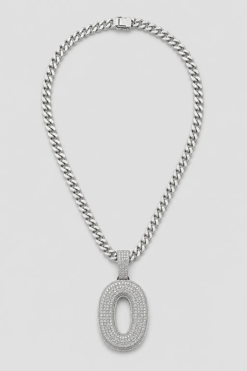 Rope Chain with Number Pendant — variant — Silver-tone