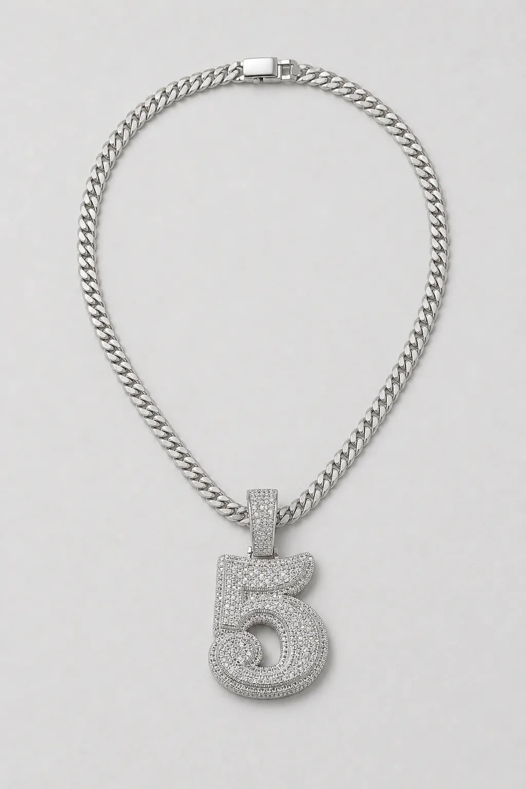 Rope Chain with Number Pendant — variant — Silver-tone