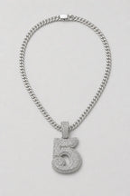 Rope Chain with Number Pendant — variant — Silver-tone