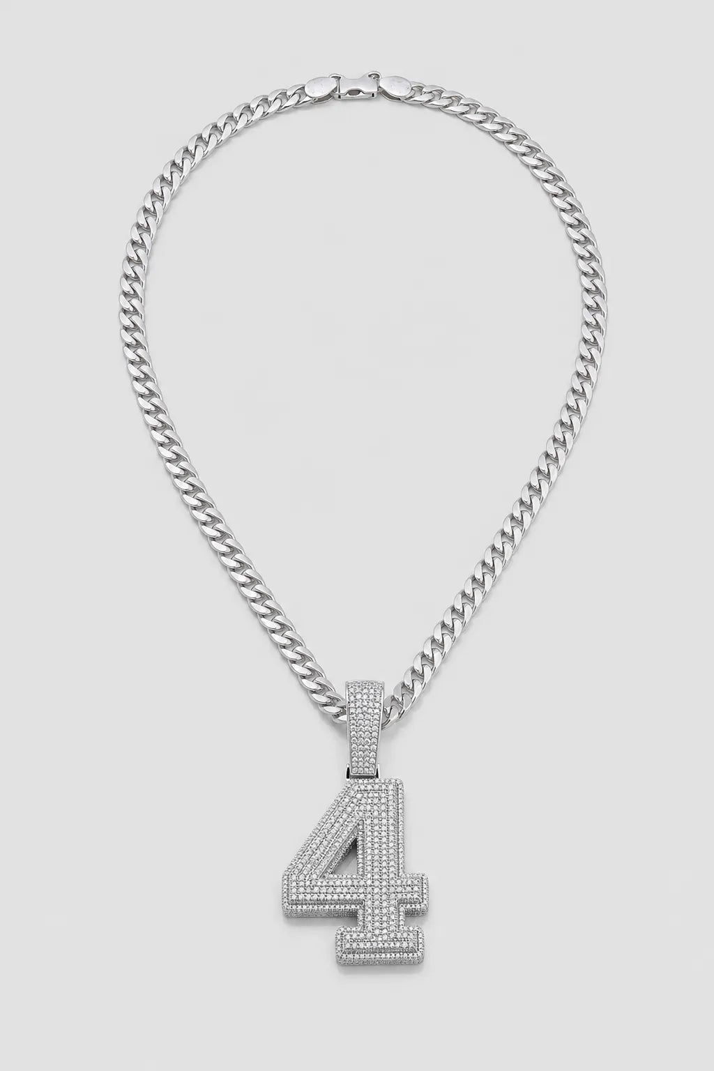 Rope Chain with Number Pendant — variant — Silver-tone