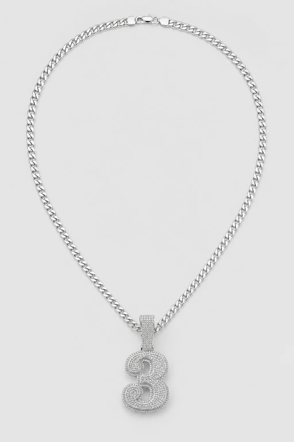 Rope Chain with Number Pendant — variant — Silver-tone