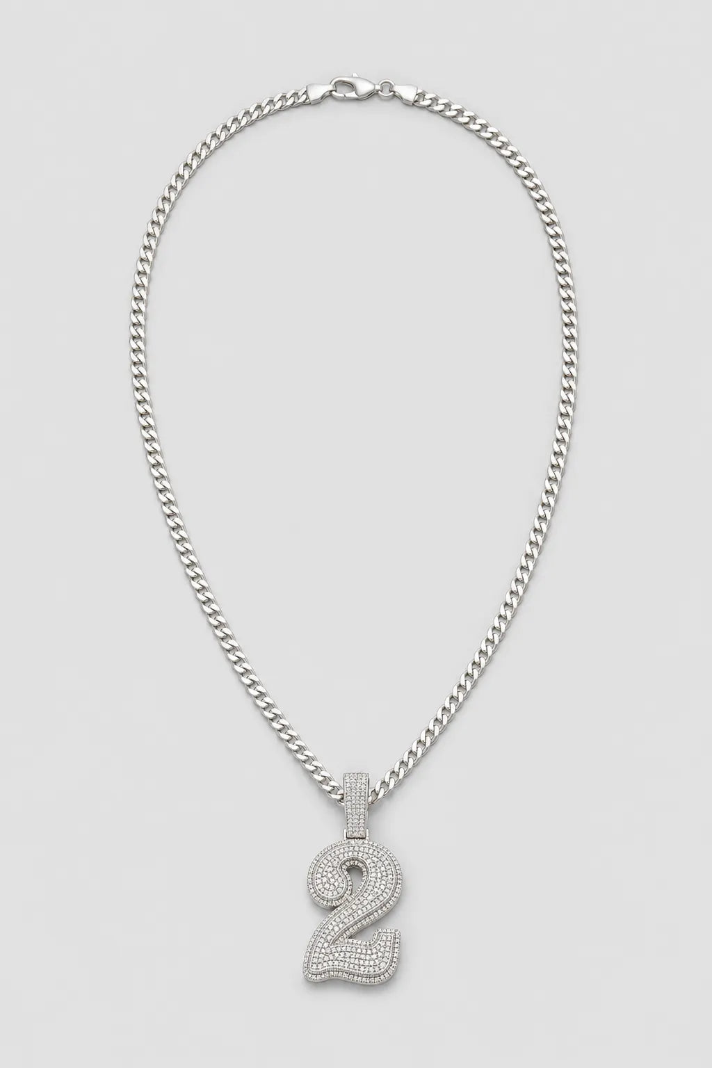 Rope Chain with Number Pendant — variant — Silver-tone