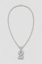 Rope Chain with Number Pendant — variant — Silver-tone
