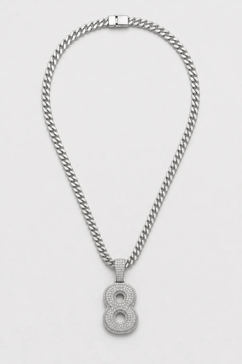 Rope Chain with Number Pendant — variant — Silver-tone